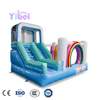 Château gonflable commercial de luxe coloré pour l'intérieur, avec souffleur, pour adultes et enfants, 3x4m, portable