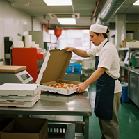 Boîtes à pizza personnalisables blanches et brunes, non imprimées, en stock, disponibles en tailles 9, 10, 12, 13 et 14 pouces.