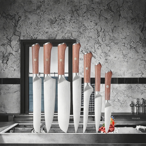 Handmade Seven-piece <b>Set</b> of 5Cr15 Stainless Steel Kitchen <b>Knives</b> Laser-patterned <b>Sharp</b> Tools for Cooking Leather Sheath <b>Knives</b> - Product Image 3