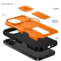 Étui magnétique de protection intégrale avec support pliable et protection d'objectif, coque personnalisée pour iPhone 17 16 15 Pro Max