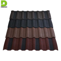 Tuiles de toiture en métal revêtues de pierre de qualité supérieure, résistantes au feu, imperméables, anti-grêle, résistantes au vent, élégantes, pour toiture de villa