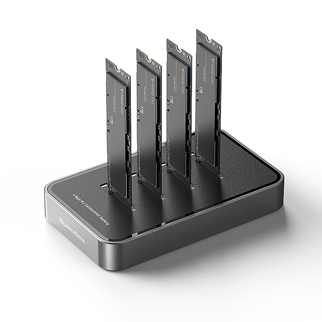 4 Bay Dual Protocol NVME SATA M2 SSD Docking Station Type C 4 Bay M2 NVME Docking Station 4 Bay M2 SATA Docking Station