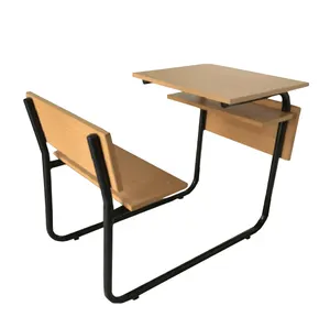 Angola Modern single seat wooden adult desk bench high school table bench for high school