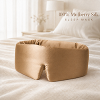 Masque de sommeil de luxe lesté et ajustable en soie de mûrier pure à 100 % pour la méditation et le voyage, avec velcro réglable