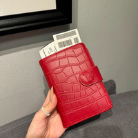 Porte-carnet en PU blanc Milkshake, simple, multifonctionnel, pour billets d'avion, certificats, sac à monnaie, étui de protection antivol, portefeuille