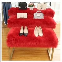 Tapis de sol multifonctionnel en peluche solide, antidérapant, en fausse fourrure de mouton rose, pour salon