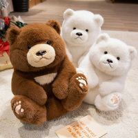 Peluches d'ours unisexes super douces en tissu polyester lesté pour soulager le stress, rembourrées en coton PP, 11-30 cm, fabriquées en Chine