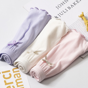 Pantalones cortos de seguridad elásticos sin costuras para mujer, con ribetes acanalados, a rayas, de color liso y dobladillo con volantes, tipo bóxer - Product Image 5