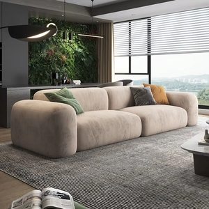 Canapé modulaire de luxe nordique 3 places en forme de L, mobilier de salon convertible en tissu velours - Product Image 2