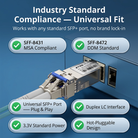 Módulo Transceptor de Fibra Única Simplex LC ZTRS de Amplio Rango de Temperatura 10G SFP+ BIDI 1270nm 1330nm para Redes de Acceso Metropolitanas