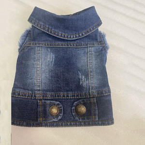 कूल पालतू वस्त्र कुत्ते जींस जैकेट फैशनेबल हल्के नीले डेनिम कुत्ते के कोट छोटे मध्यम कुत्तों की जींस बनियान थोक - Product Image 3