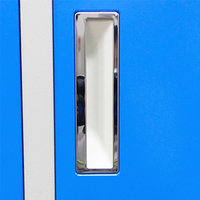 Casier scolaire en métal coloré à 9 compartiments, solution de rangement demi-hauteur, casier de classe à plusieurs portes