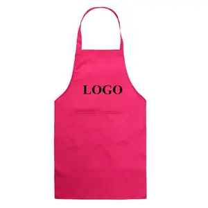 Rose Red Color Home Kitchen Room Polyester Cotton Sleeveless Apron For Sale