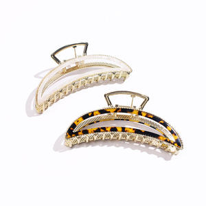 Pinces à cheveux grandes et antidérapantes, cadre en alliage, insert en acétate, style français tendance, pinces à cheveux unisexes pour un usage quotidien, personnalisables - Product Image 5