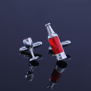 Nuovo arrivo gioielli di alta qualità fabbricazione di gemelli bottiglia di vino rosso e gemelli da uomo con polsino a calice - Product Image 4