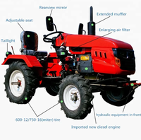 Tractor de Ruedas Compacto de 18 HP Diésel 4x4 para Uso Agrícola en Pequeñas Granjas
