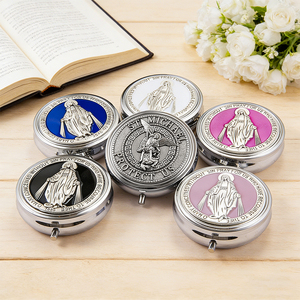 Pendentif boîte à chapelet Vierge Marie en alliage <span class=keywords><strong>de</strong></span> zinc <span class=keywords><strong>de</strong></span> haute qualité, classique, coloré, avec finition émail goutte d'huile - Product Image 1