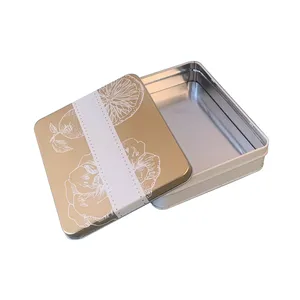 Tin Box Supplier 200g 300g Capacity Luxury Square Chocolate Tin with Inner Tray Accept Custom