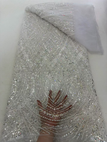 Tissu en dentelle de luxe NI.AI pour robe de mariée 2026, tissu en dentelle perlée avec sequins, vente en gros