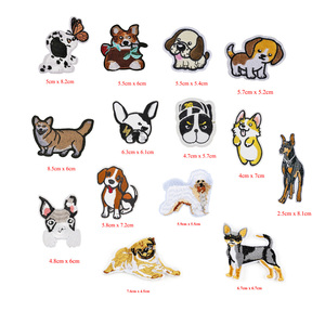 大人気！かわいい漫画風カスタム刺繍ハスキー子犬バルーンドッグフレンチブルドッグボーンパッチ 子供服向けアイロン接着ワッペン - Product Image 5