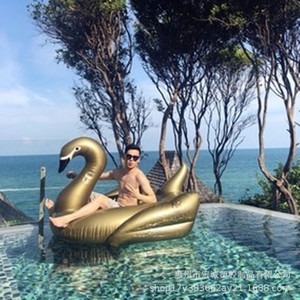 Hongcheng Golden Swan Inflatable Floating Bed 190cm Adult Swimming Ring Outdoor Pool Float - Product Image 4