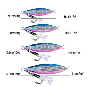 NOUVEAU OEM 60g-150g Glow Dark Slow Pitch Jigs Long Cast Metal Jigging Slugs for Saltwater Fish Carp Bass Boat Fishing Wholesale - Product Image 4