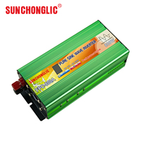 Onduleur solaire Sunchonglic 800W 12V DC 220V AC monophasé 50Hz à onde sinusoïdale pure pour usage domestique avec sortie USB, vert, garantie 12 mois
