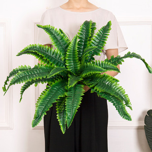 Large <b>Artificial</b> Green Fern Persian <b>Grass</b> Fa ke Leaves Plant For Wedding Wall Background Home Garden Landscape Decoration - Product Image 3