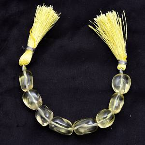 AAA Naturel Rare Citron Quartz 10x13mm-12x17mm Lisse Pépites Perle Semi Précieuse Pierre Précieuse Sculpture Lâche Tumbled Perles Pour Bijoux - Product Image 2