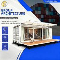 Maison modulaire préfabriquée en conteneur, cuisine complète, salle de bain, villa en conteneur personnalisée avec terrasse en bois, utilisation hôtelière traditionnelle