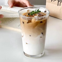 Verre épaissi clair coréen personnalisé en vrac Latte Americano lait tasse Logo maison eau thé verres à café