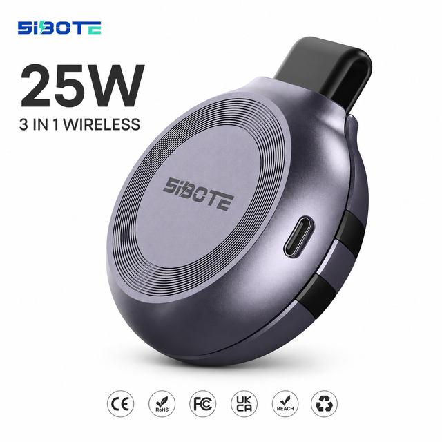 2026 New Foldable 25W .2 QC3.0 Wireless Charger 3 in 1 Magnetic Wireless Charging Station for Phone Earphone and Watch