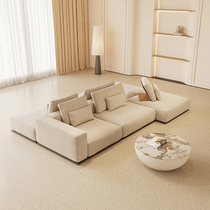 Sofá Seccional Poliformm Westside de Cuero Genuino, Estilo Italiano Moderno de Lujo, Tapizado de Alta Calidad, Patas de Acero Inoxidable - Product Image 1