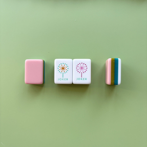 Ensemble de Mahjong <span class=keywords><strong>La</strong></span> Fête Rose Fumé Luxueux, 160 Tuiles Acryliques, Cartes Joker, Design Rayé Coloré pour Jeux de Société Familiaux et Fêtes - Product Image 2