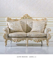 Ensemble de canapés classiques de luxe de style italien, en bois sculpté doré, élégant et modulable pour salon - Meubles