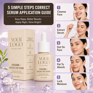 Suero para Piel Sensible de Marca Privada, Reduce la Irritación, Suaviza, Ilumina, Repara la Textura de la Piel, Suero con Exosomas y Ácido Azelaico - Product Image 6