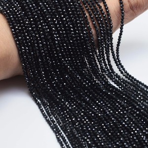 Perline di Spinello Nero Naturale da 2mm, 3mm, 4mm, Gemme Sfaccettate Sciolte per Creazione di Gioielli - Product Image 1