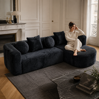 Modernes Italienisches Minimalistisches Cord-Ecksofa L-Form Chaiselongue-Set für Villa Wohnzimmer Hotelnutzung mit 5-Jahres-Garantie