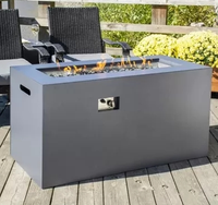 Tables de chauffage extérieures modernes en acier avec foyer à éthanol intégré, sans fumée, à température élevée et allumage automatique