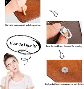 Ripeng Pieces D Ring Stud Screw Ball Head Buttons For Purse Rotatable Ball D Ring Stud Metal Ring DIY <b>Leather</b> Purse <b>Backpack</b> Bel - Product Image 3