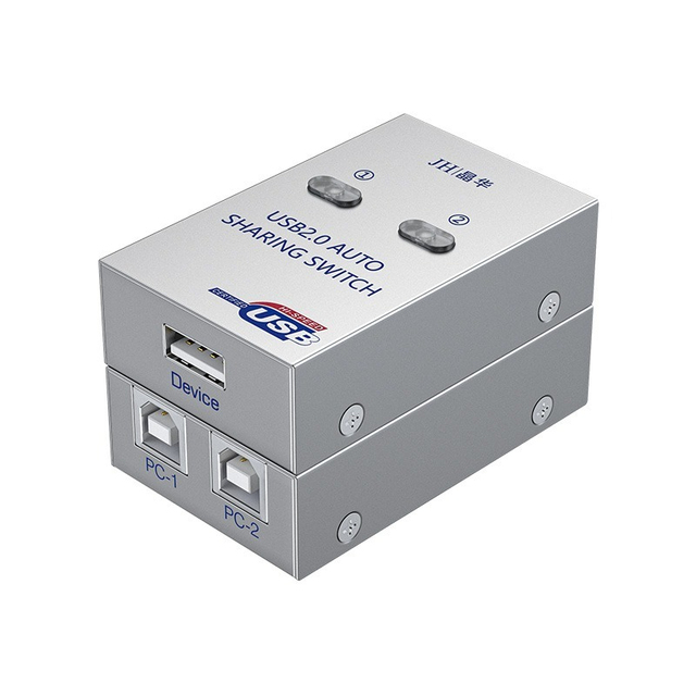 Q330 Alloy Shell 2-Port USB 2.0 Printer Sharing Hub with Switch for 2 PCs