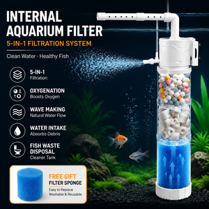 Bomba de Filtro Silenciosa de Plástico para Acuario, Filtro Sumergible para Pecera con Doble Esponja y Barra de Pulverización, Ecológico para Betta y Camarones - Product Image 2