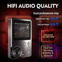 Reproductor de Música Walkman de Alta Resolución, Reproductor de Audio Portátil HIFI DSD256, Reproductor MP3 con Logotipo Personalizado, Reproductor MP3 Ligero con Tarjeta TF de hasta 256 GB