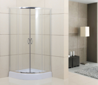 Paroi de douche coulissante silencieuse à installation facile, profil chromé imprimé 4 mm, réglable