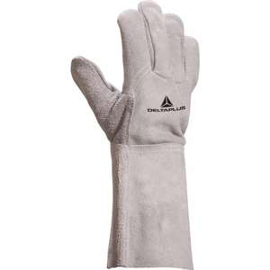 DELTA PLUS - TC71611-M Gant de soudeur gris en cuir de vache fendu-Manchette de 15 cm (multi-pack) - EAN MW131256 GLOVES - Product Image 1