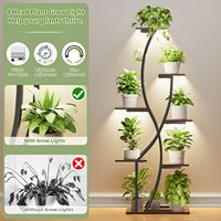 Prix d'usine Nouveauté 2026 Étagère à fleurs et support pour plantes parfumées en métal et bois à 6 niveaux pour intérieur et extérieur avec éclairage de culture
