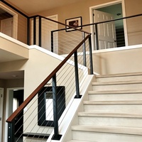 Poteau de balustrade en acier inoxydable incliné de 36 pouces personnalisable, pré-percé pour escalier, pente de terrasse, câble métallique