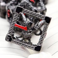 Ensemble de dés de jeu polyédriques 3D en alliage de zinc creux Dragon - Dés de jeu de rôle polyédriques DND Cthulhu TRPG durables et écologiques pour les collectionneurs de jeux de table