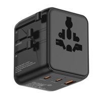 Adaptateur de voyage universel multi-prises Worldplug GaN 20W QC PD, chargeur universel international, adaptateur de prise de voyage