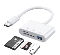 Adaptador de Estación de Acoplamiento 3 en 1 con Logotipo Personalizado, Hub USB Tipo C a USB PD Externo, Hub USB de 3 Puertos con SD/TF para Computadoras Portátiles